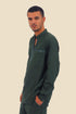 Shirt in cotton slub with high collar with slit